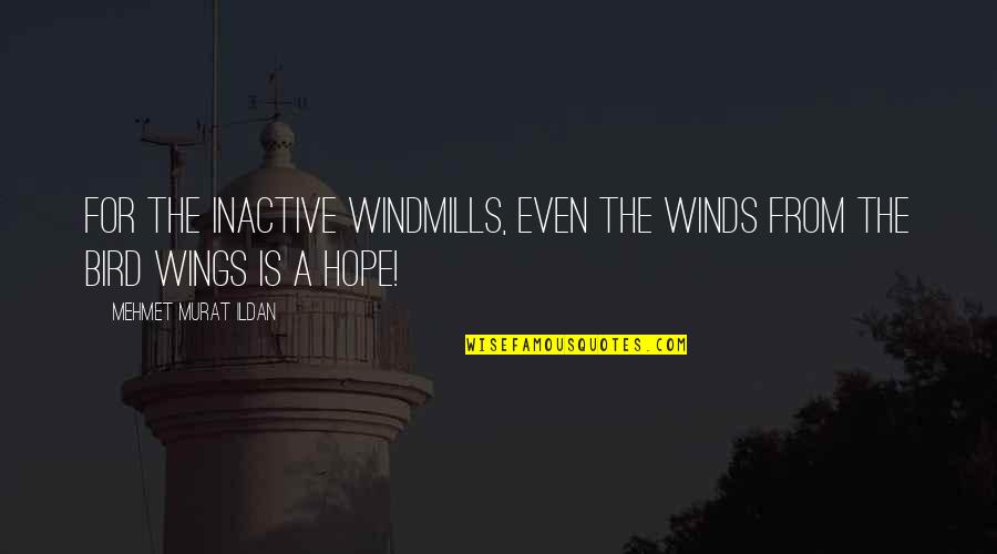 Hope Bird Quotes By Mehmet Murat Ildan: For the inactive windmills, even the winds from