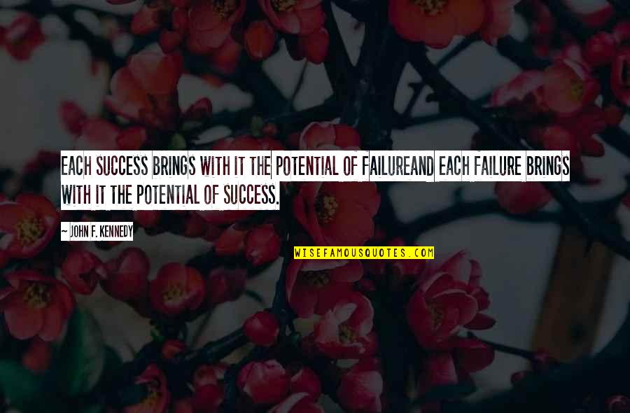 Hope Everything Is Fine Quotes By John F. Kennedy: Each success brings with it the potential of Hope Everything Is Fine Quotes By John F. Kennedy: Each success brings with it the potential of