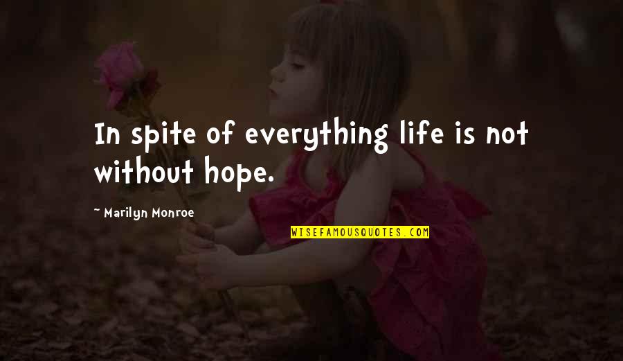 Hope Everything's Okay Quotes By Marilyn Monroe: In spite of everything life is not without