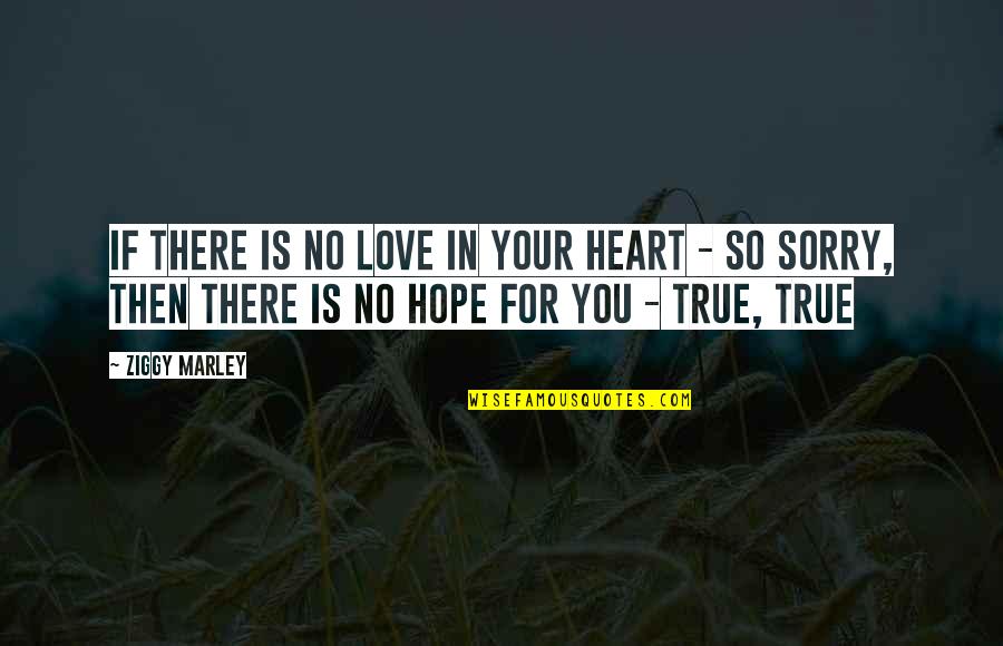 Hope For Love Quotes By Ziggy Marley: If there is no love in your heart