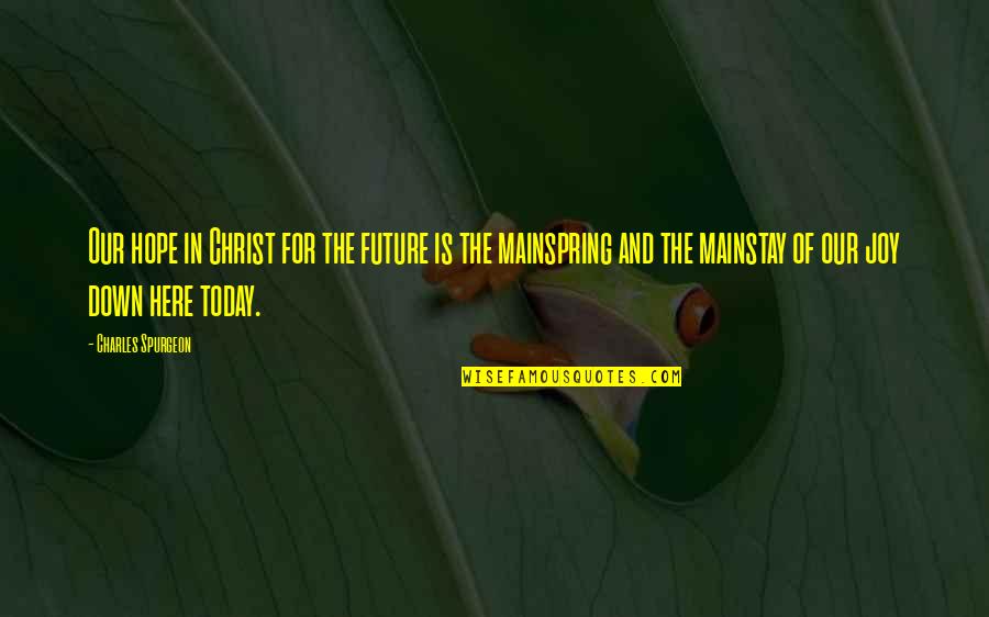 Hope For Our Future Quotes By Charles Spurgeon: Our hope in Christ for the future is Hope For Our Future Quotes By Charles Spurgeon: Our hope in Christ for the future is