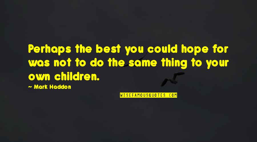 Hope For The Best Quotes By Mark Haddon: Perhaps the best you could hope for was