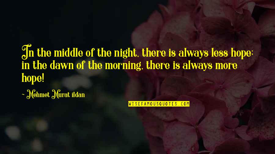 Hope In Night Quotes By Mehmet Murat Ildan: In the middle of the night, there is