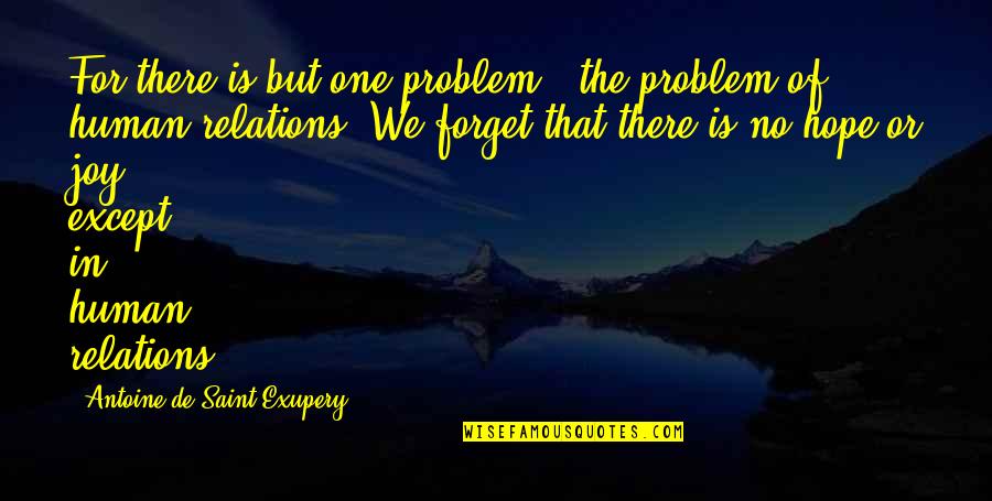 Hope In Quotes By Antoine De Saint-Exupery: For there is but one problem - the