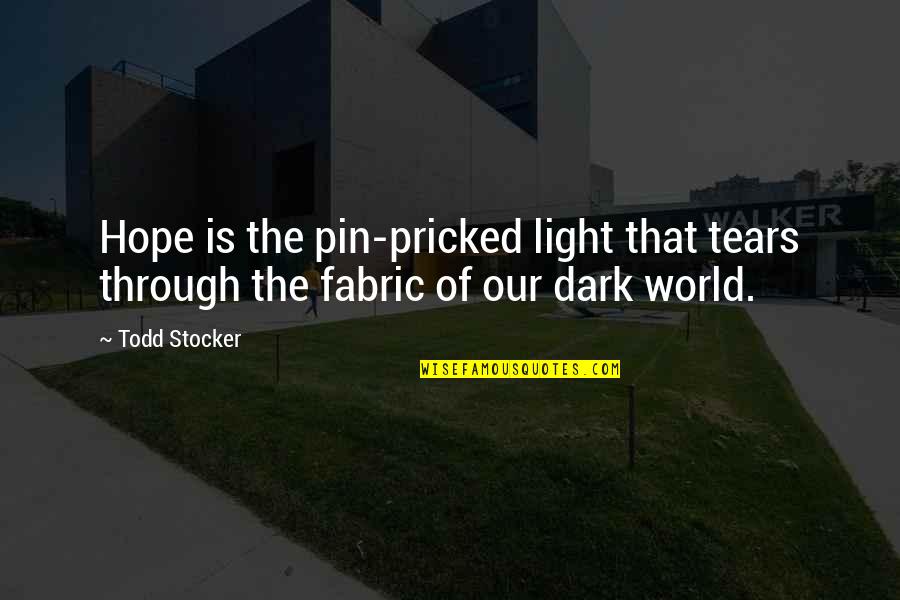 Hope Is Light Quotes By Todd Stocker: Hope is the pin-pricked light that tears through