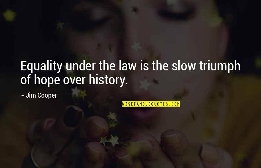 Hope Is The Quotes By Jim Cooper: Equality under the law is the slow triumph