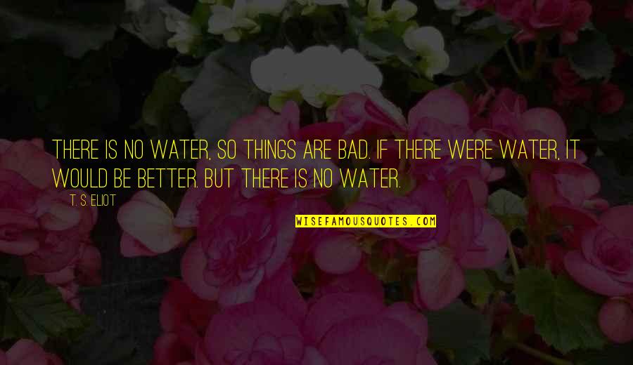 Hope Things Are Better Quotes By T. S. Eliot: There is no water, so things are bad.