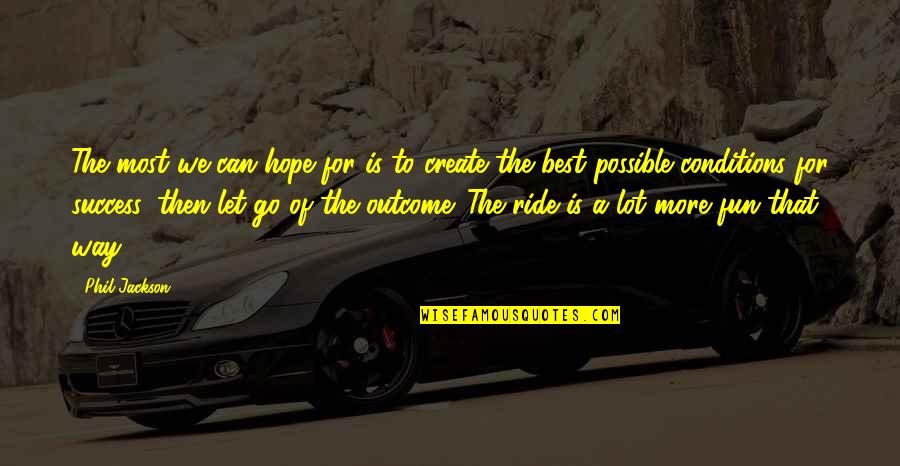 Hope To Success Quotes By Phil Jackson: The most we can hope for is to
