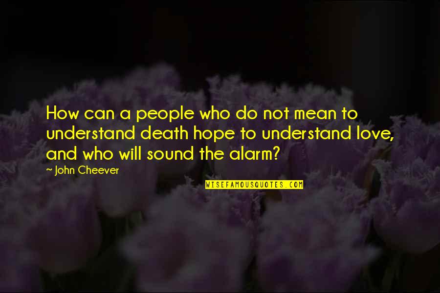 Hope U Will Understand Quotes By John Cheever: How can a people who do not mean