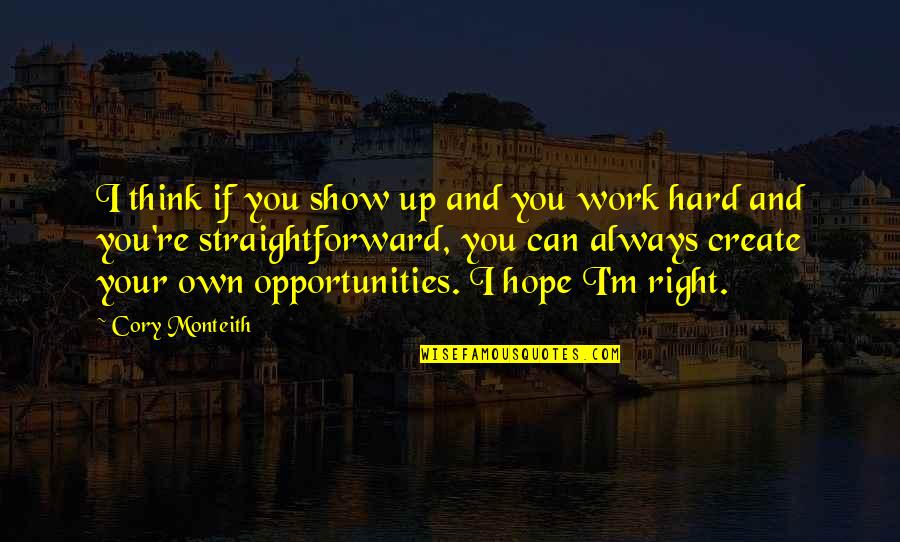 Hope We Work Out Quotes By Cory Monteith: I think if you show up and you