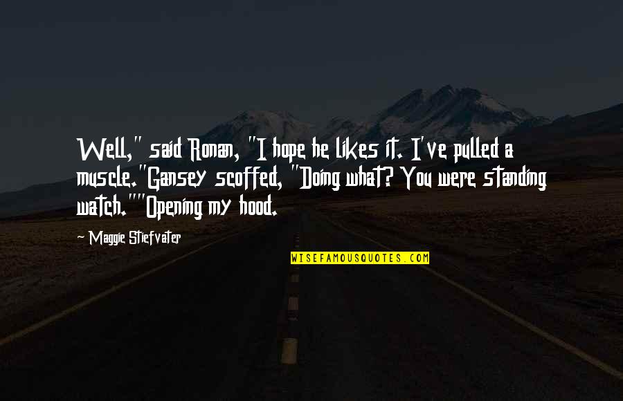 Hope You Are Doing Well Quotes By Maggie Stiefvater: Well," said Ronan, "I hope he likes it. Hope You Are Doing Well Quotes By Maggie Stiefvater: Well," said Ronan, "I hope he likes it.