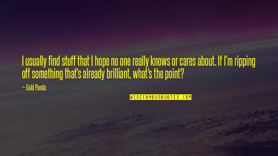 Hope You Are The One Quotes By Gold Panda: I usually find stuff that I hope no Hope You Are The One Quotes By Gold Panda: I usually find stuff that I hope no