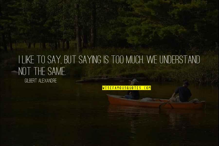 Hope Your Having Good Day Quotes By Gilbert Alexandre: I like to say, but saying is too