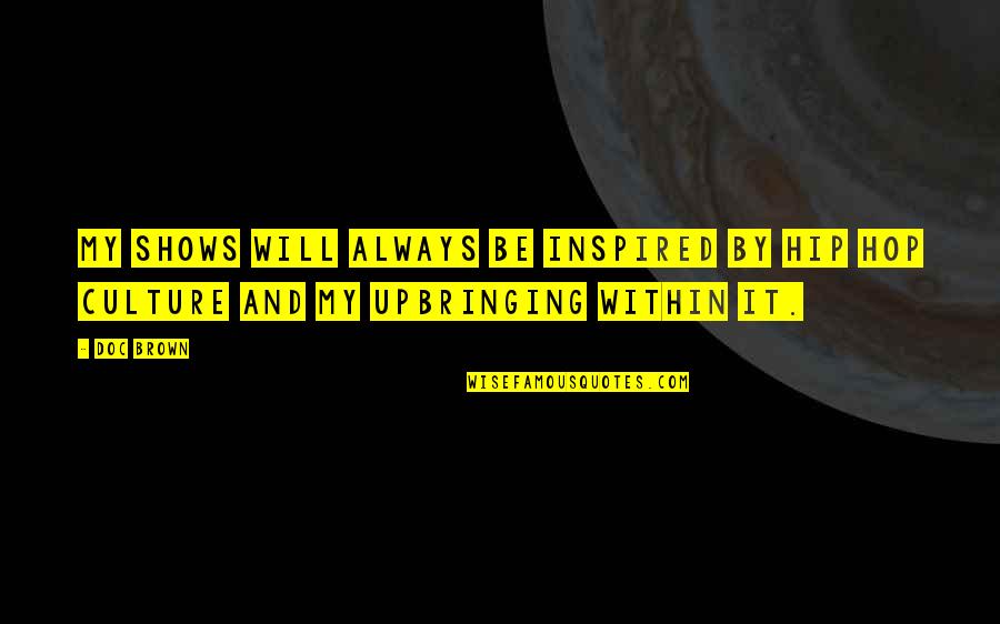 Hopeless But Hoping Quotes By Doc Brown: My shows will always be inspired by hip