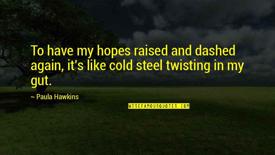 Hopes Dashed Quotes By Paula Hawkins: To have my hopes raised and dashed again,