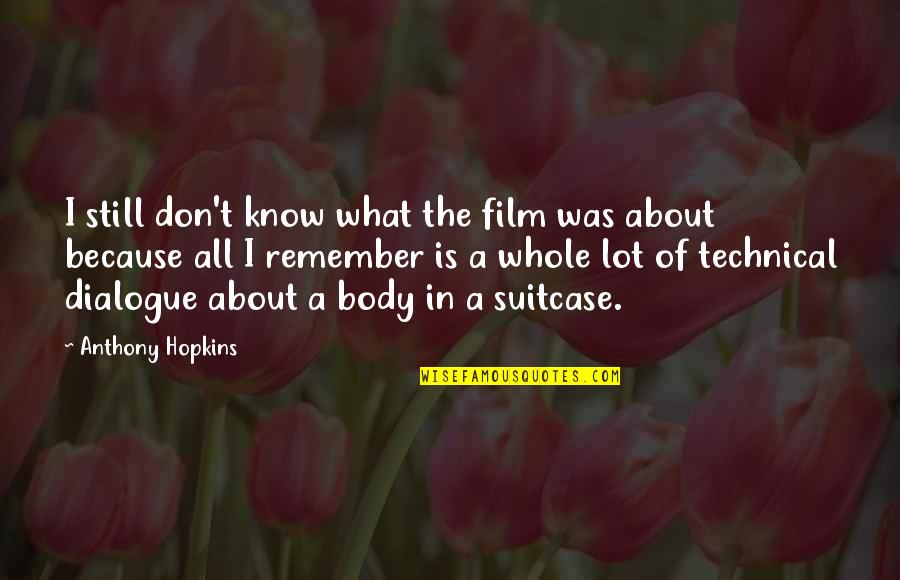 Hopkins Anthony Quotes By Anthony Hopkins: I still don't know what the film was