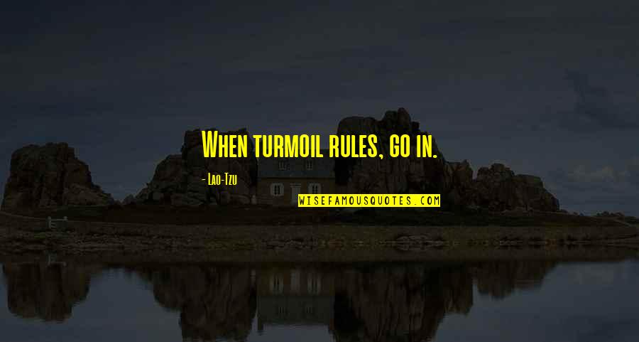 Hoppediz Quotes By Lao-Tzu: When turmoil rules, go in.