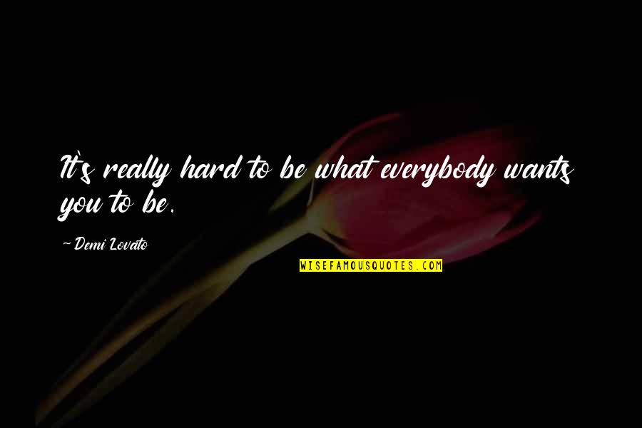 Hopples Quotes By Demi Lovato: It's really hard to be what everybody wants