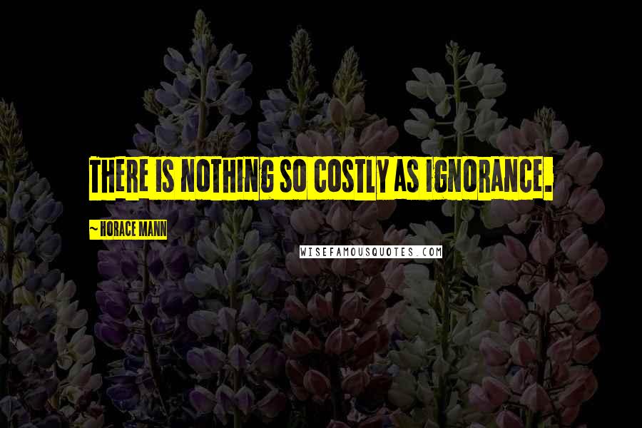 Horace Mann quotes: There is nothing so costly as ignorance.