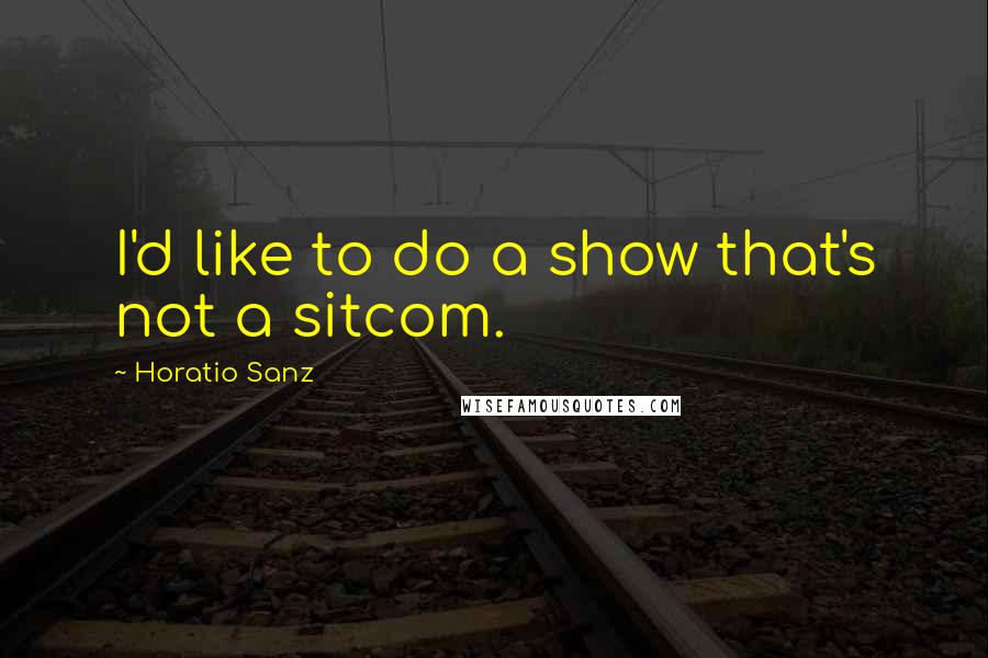 Horatio Sanz quotes: I'd like to do a show that's not a sitcom.