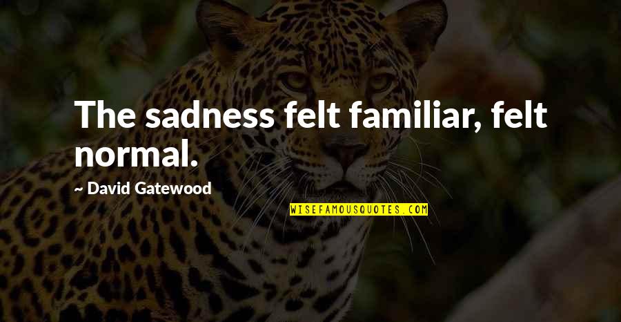 Horded Quotes By David Gatewood: The sadness felt familiar, felt normal.