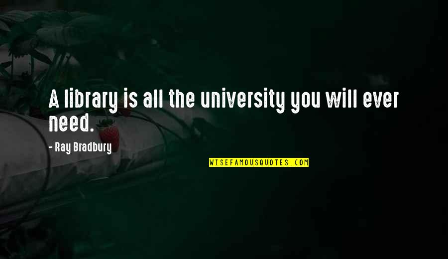 Horizontals Saloon Quotes By Ray Bradbury: A library is all the university you will