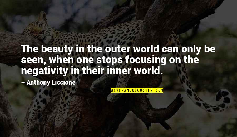 Hormonally Quotes By Anthony Liccione: The beauty in the outer world can only