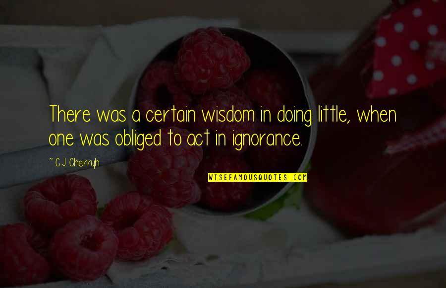 Hornacina Significado Quotes By C.J. Cherryh: There was a certain wisdom in doing little, Hornacina Significado Quotes By C.J. Cherryh: There was a certain wisdom in doing little,