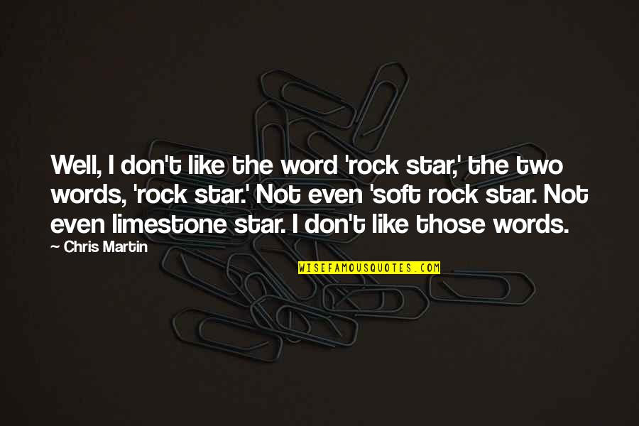 Hornbackers Quotes By Chris Martin: Well, I don't like the word 'rock star,'