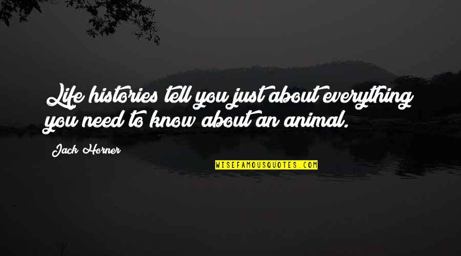 Horner Quotes By Jack Horner: Life histories tell you just about everything you
