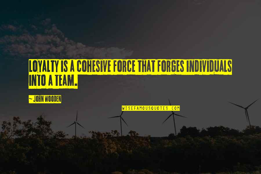 Hornets Quotes By John Wooden: Loyalty is a cohesive force that forges individuals