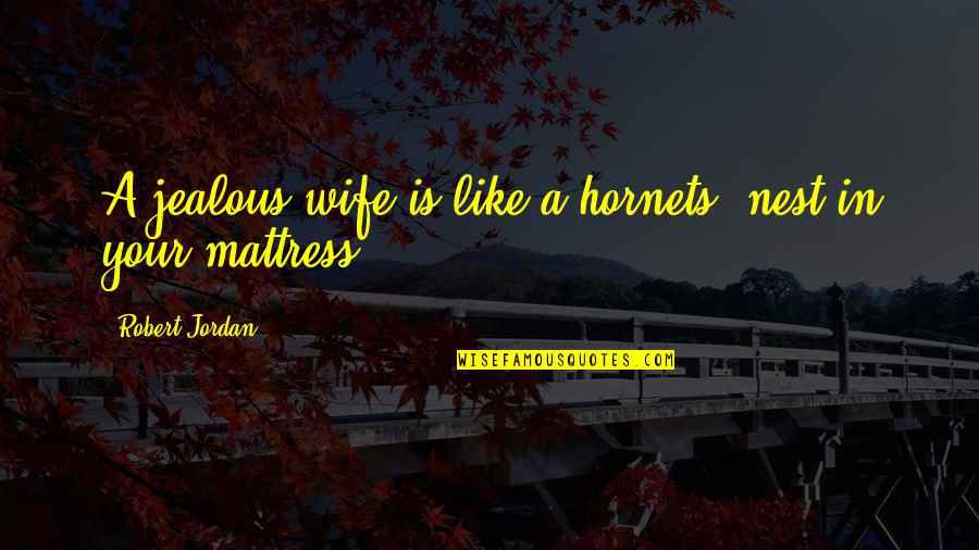 Hornets Quotes By Robert Jordan: A jealous wife is like a hornets' nest