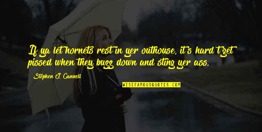 Hornets Quotes By Stephen J. Cannell: If ya let hornets rest in yer outhouse,