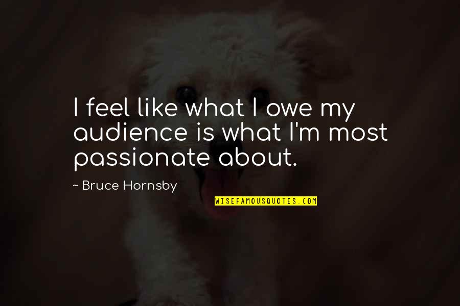 Hornsby Quotes By Bruce Hornsby: I feel like what I owe my audience