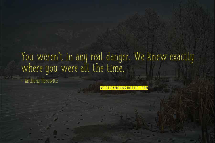 Horowitz Anthony Quotes By Anthony Horowitz: You weren't in any real danger. We knew