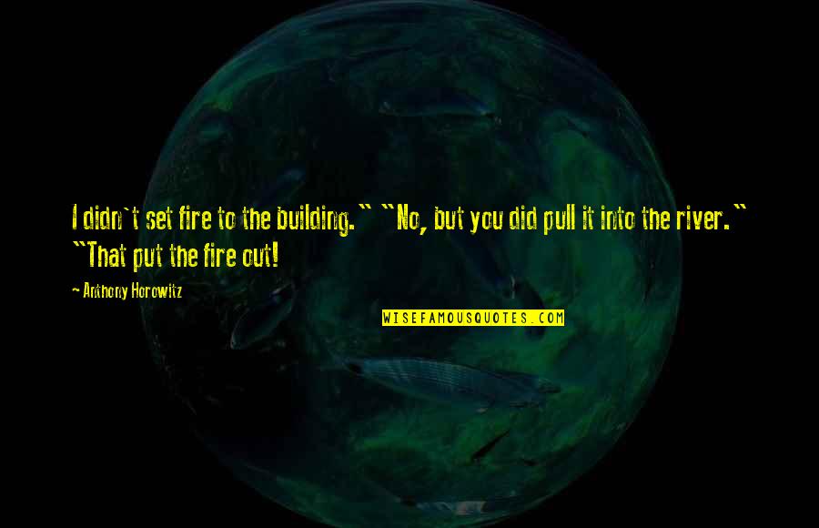 Horowitz Quotes By Anthony Horowitz: I didn't set fire to the building." "No, Horowitz Quotes By Anthony Horowitz: I didn't set fire to the building." "No,