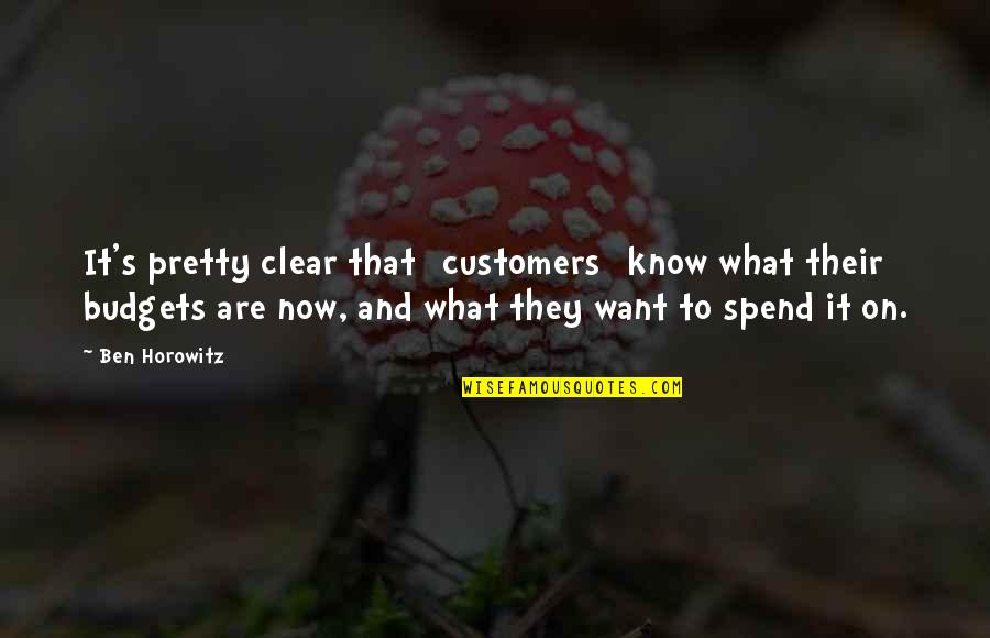 Horowitz's Quotes By Ben Horowitz: It's pretty clear that [customers] know what their