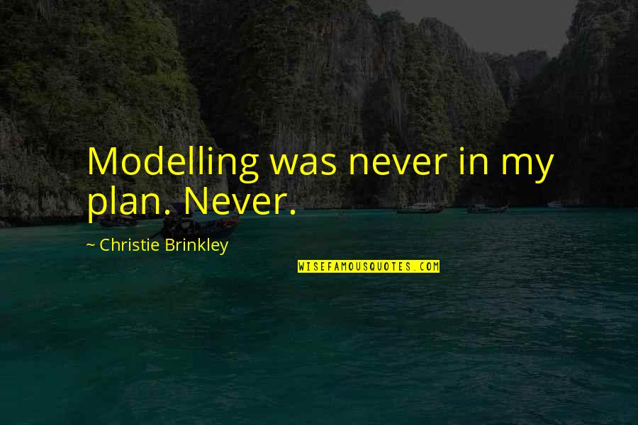 Horrific Events Quotes By Christie Brinkley: Modelling was never in my plan. Never. Horrific Events Quotes By Christie Brinkley: Modelling was never in my plan. Never.