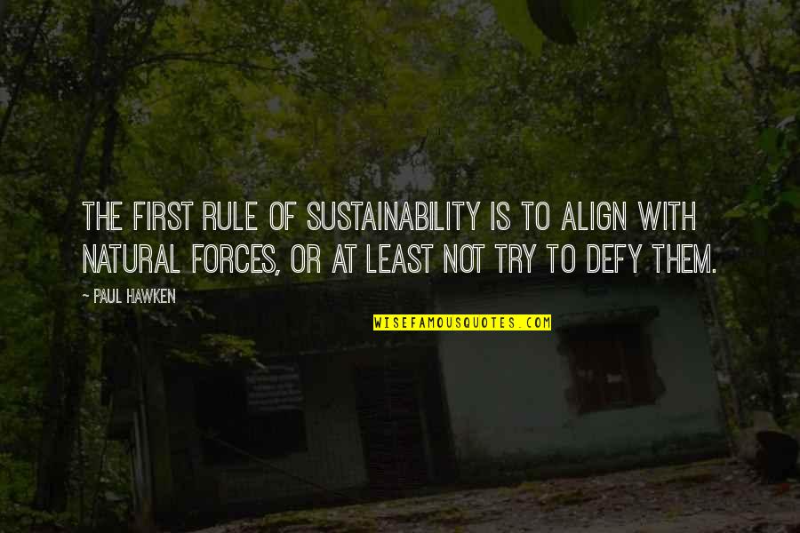 Horrified Meme Quotes By Paul Hawken: The first rule of sustainability is to align Horrified Meme Quotes By Paul Hawken: The first rule of sustainability is to align