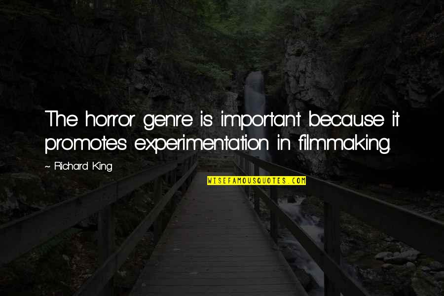 Horror Genre Quotes By Richard King: The horror genre is important because it promotes