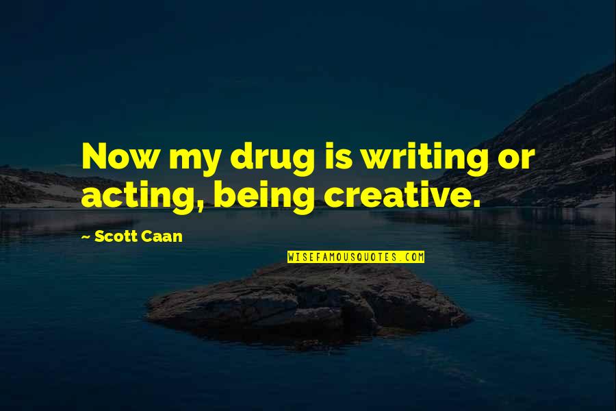 Horse And Rider Jumping Quotes By Scott Caan: Now my drug is writing or acting, being