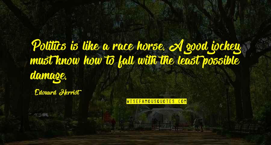 Horse Race Quotes By Edouard Herriot: Politics is like a race horse. A good