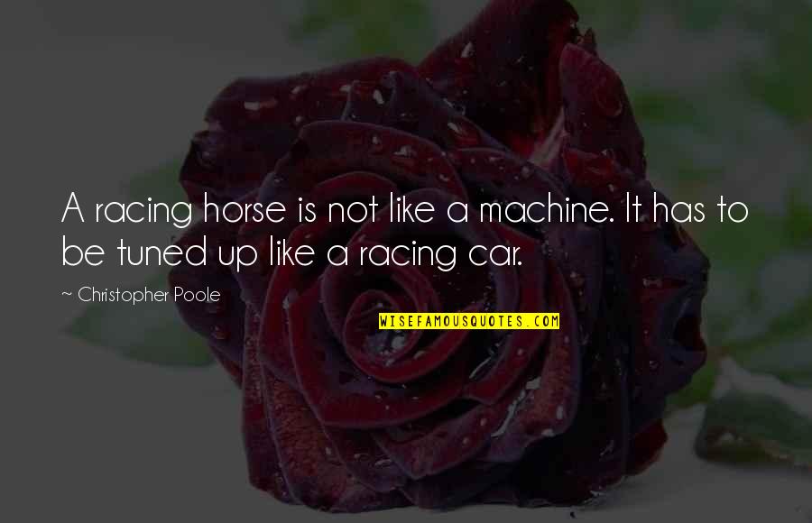 Horse Racing Quotes By Christopher Poole: A racing horse is not like a machine.