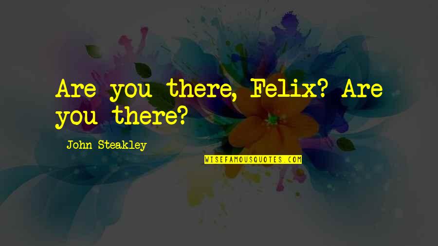 Horse Rainbow Bridge Quotes By John Steakley: Are you there, Felix? Are you there?