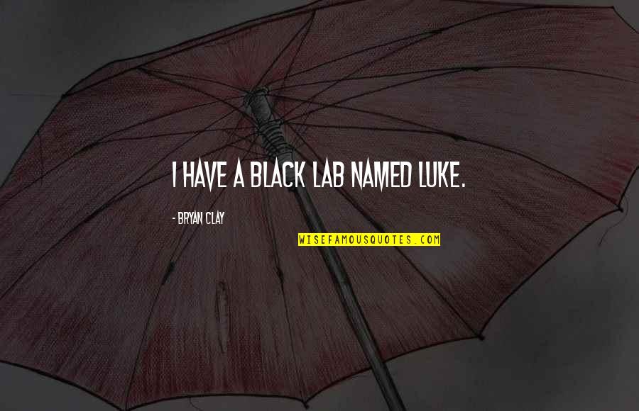 Horse Related Quotes By Bryan Clay: I have a black lab named Luke.