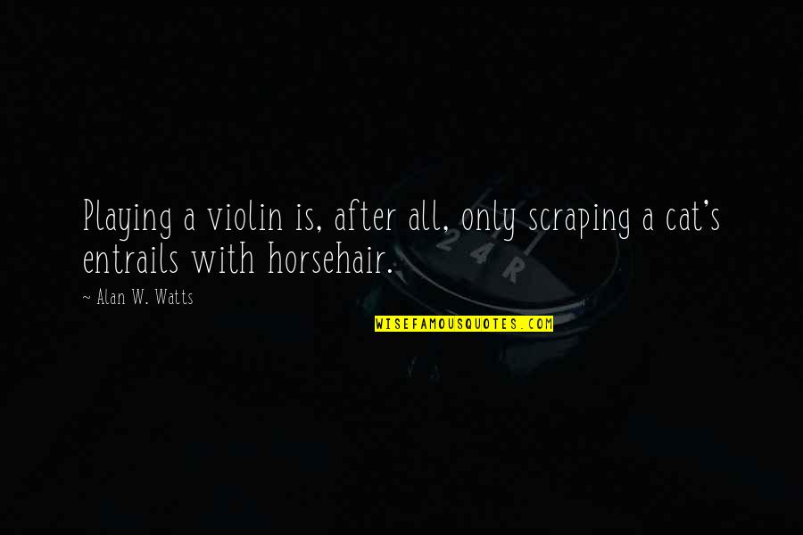 Horsehair Quotes By Alan W. Watts: Playing a violin is, after all, only scraping