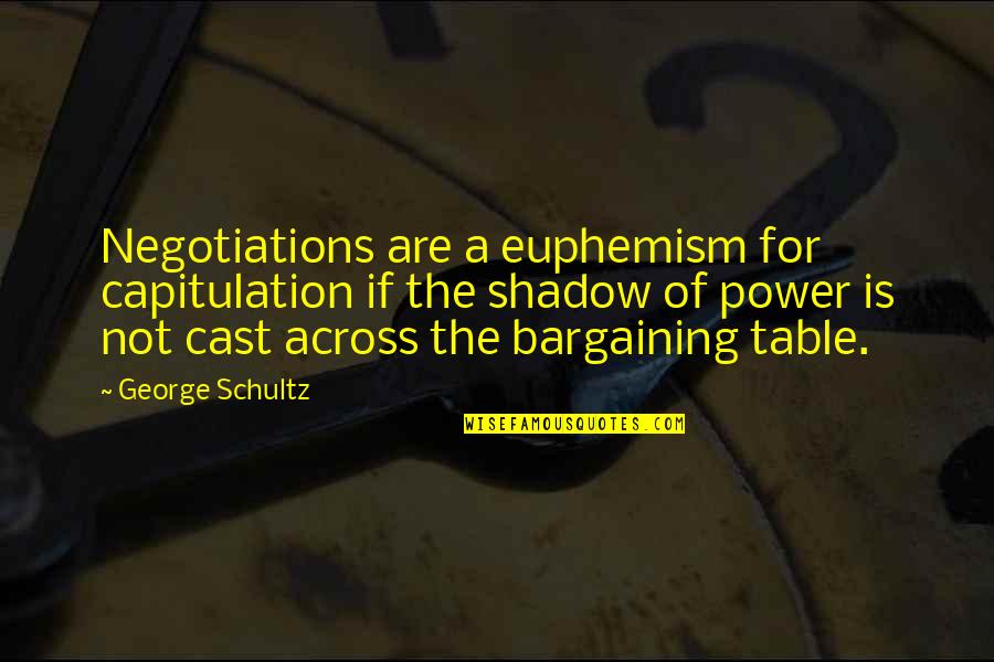 Horsemanship Quotes By George Schultz: Negotiations are a euphemism for capitulation if the