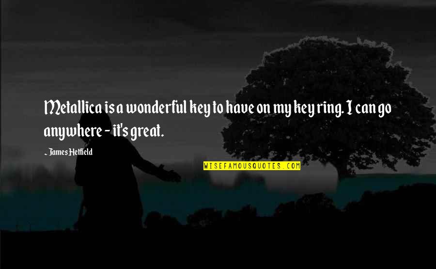 Horseplayers Tourney Quotes By James Hetfield: Metallica is a wonderful key to have on Horseplayers Tourney Quotes By James Hetfield: Metallica is a wonderful key to have on