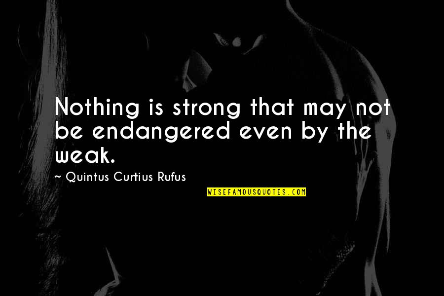 Horses And Snow Quotes By Quintus Curtius Rufus: Nothing is strong that may not be endangered