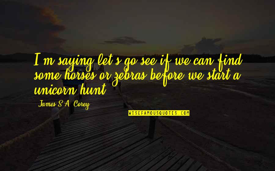 Horses Quotes By James S.A. Corey: I'm saying let's go see if we can